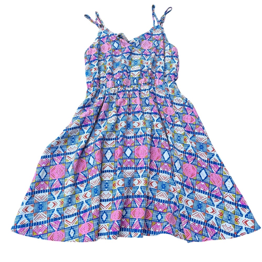 A New York Women's Midi Sundress Size M Geometric Print Strappy Sleeveless Dress